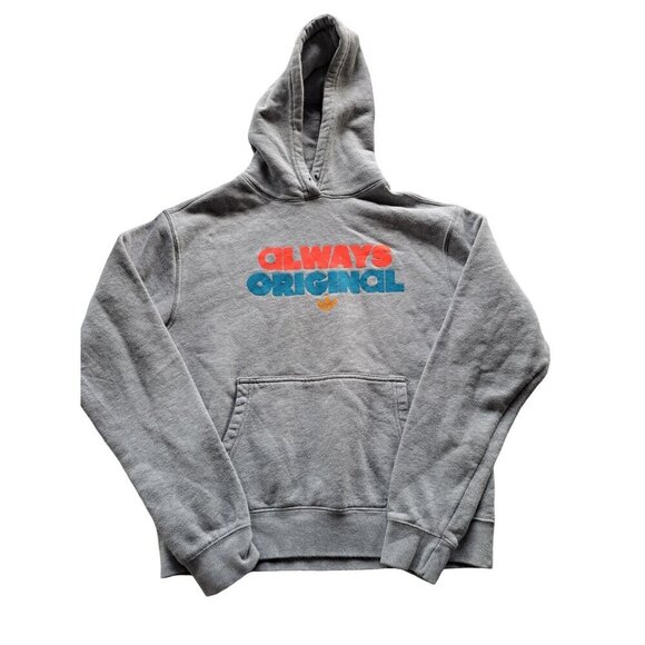 ADIDAS Always Original Gray Graphic Hooded Pullover Sweatshirt Men’s Small - Picture 1 of 7